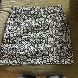Loft black skirt w/ blue design